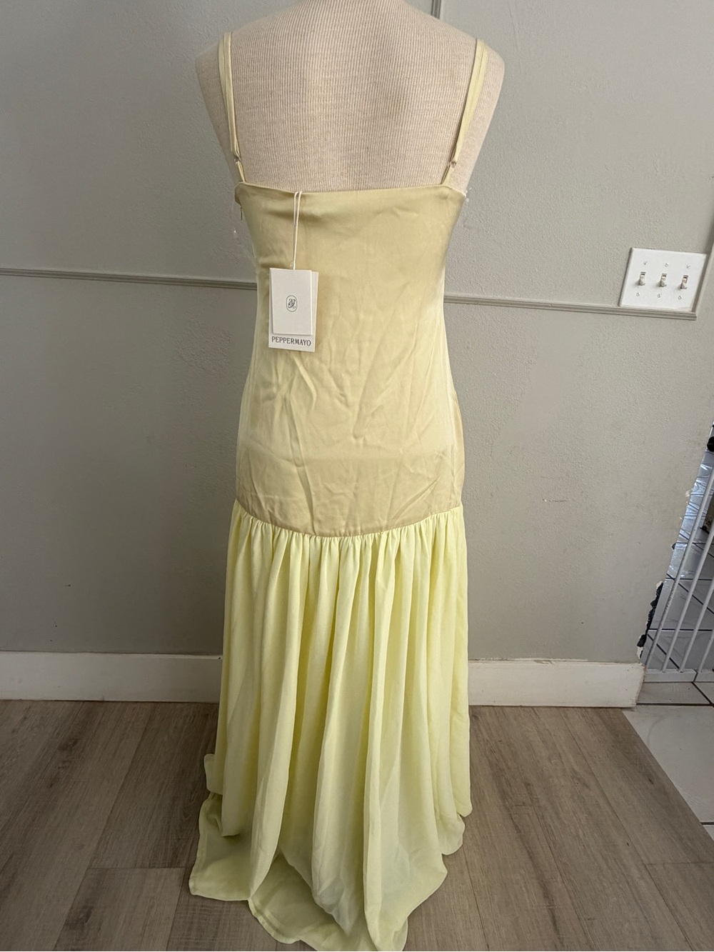 Peppermayo Asteria Yellow Maxi Dress with slit - Picture 4 of 5